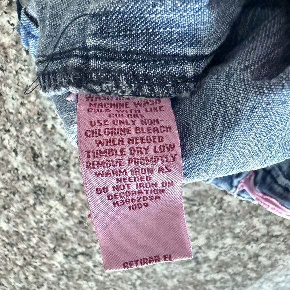 Beverly Hills Polo Club Pony Girls Size 5 Designer Blue Jean Pants Pink Buttons - Picture 16 of 16